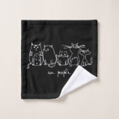 Ew、People おもしろい Meowy猫好き バスタオルセット (ウォッシュタオル)