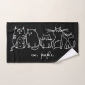 Ew、People おもしろい Meowy猫好き バスタオルセット (ハンドタオル)