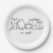 Ew、People おもしろい Meowy猫好き ペーパープレート (正面)