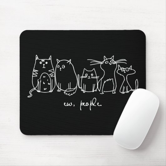 Ew、People おもしろい Meowy猫好き マウスパッド (マウス)