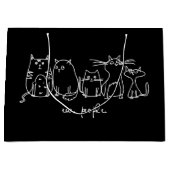Ew、People おもしろい Meowy猫好き ラージペーパーバッグ (正面)