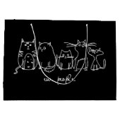 Ew、People おもしろい Meowy猫好き ラージペーパーバッグ (裏面)