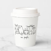 Ew、People おもしろい Meowy猫好き 紙コップ (正面)