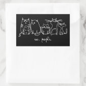 Ew、People おもしろい Meowy猫好き 長方形シール (バッグ)