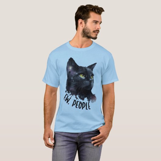 「Ew People」の猫、皮肉な猫好きギフトおもしろい、 Tシャツ (正面フル)
