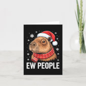 Ew People Capybara Christmas Funny Introvert Holid カード (正面)