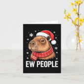 Ew People Capybara Christmas Funny Introvert Holid カード (黄色い花)