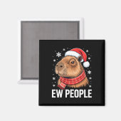 Ew People Capybara Christmas Funny Introvert Holid マグネット (正面/裏面)