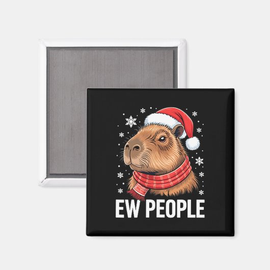 Ew People Capybara Christmas Funny Introvert Holid マグネット (正面/裏面)