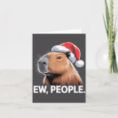 Ew People Capybara Christmas Humor  カード (正面)