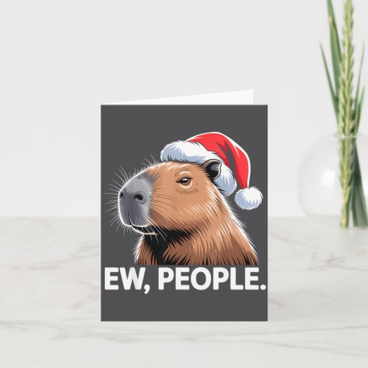 Ew People Capybara Christmas Humor  カード (正面)
