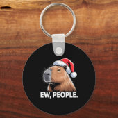 Ew People Capybara Christmas Humor  キーホルダー (正面)