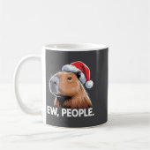 Ew People Capybara Christmas Humor コーヒーマグカップ (左)