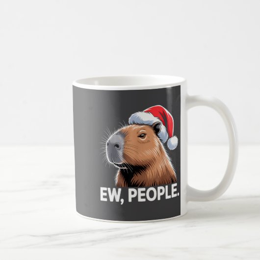 Ew People Capybara Christmas Humor コーヒーマグカップ (右)