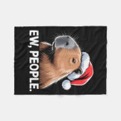 Ew People Capybara Christmas Humor  フリースブランケット (正面(横))