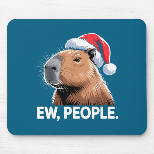 Ew People Capybara Christmas Humor マウスパッド (正面)