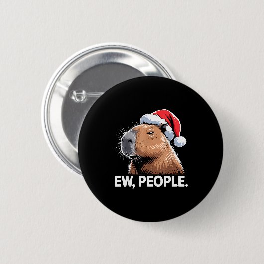 Ew People Capybara Christmas Humor 缶バッジ (正面&裏面)