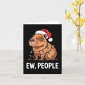 Ew People Capybara Christmas Lights Funny Introver カード (黄色い花)