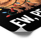 Ew People Capybara Christmas Lights Funny Introver ポスター (角)