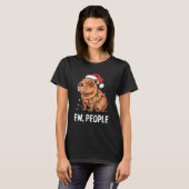 Ew People Capybara Christmas Lights Funny Introver Tシャツ (正面フル)