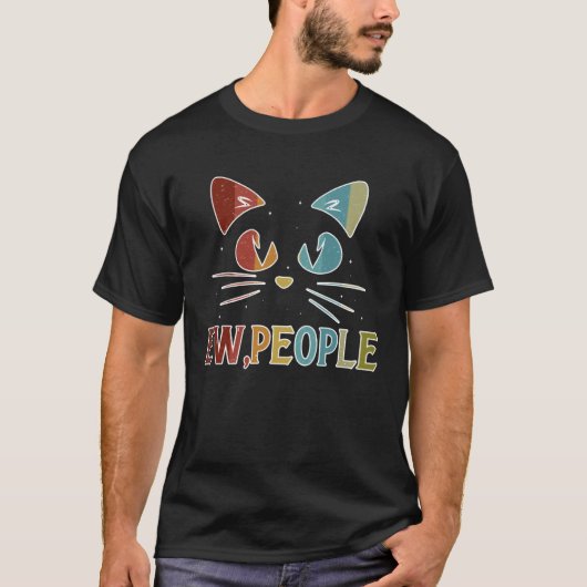 ew people  cat doesn t like people cat tシャツ (正面)