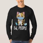 Ew People   Cat Wearing Face Mask Washing Hands Tシャツ (正面)