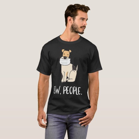 Ew People Dog Face Mask Social Distancing Tシャツ (正面フル)