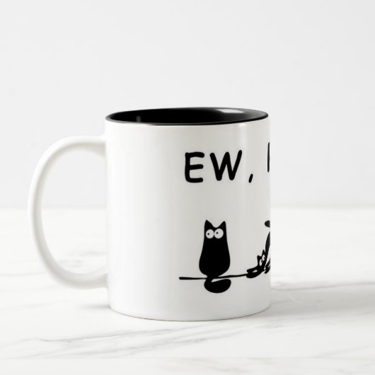 "Ew, People — Funny Cat Mug" ツートーンマグカップ (左)