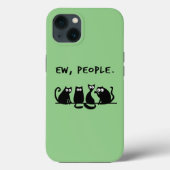 Ew People Funny Meowy Black Cats  Case-Mate iPhoneケース (裏面)