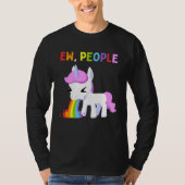 Ew People Unicorn Antisocial Rainbow Tシャツ (正面)