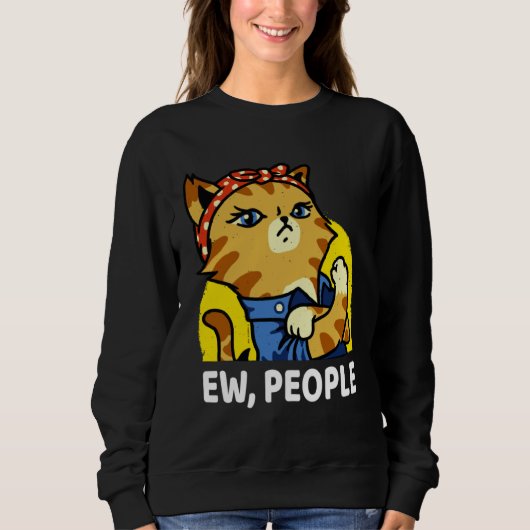 ew people womens meowy cat Purrrsist Cat Kitty スウェットシャツ (正面)