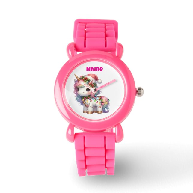 eWatch Watch--Personalized Pink Festive Pocket  腕時計 (正面)