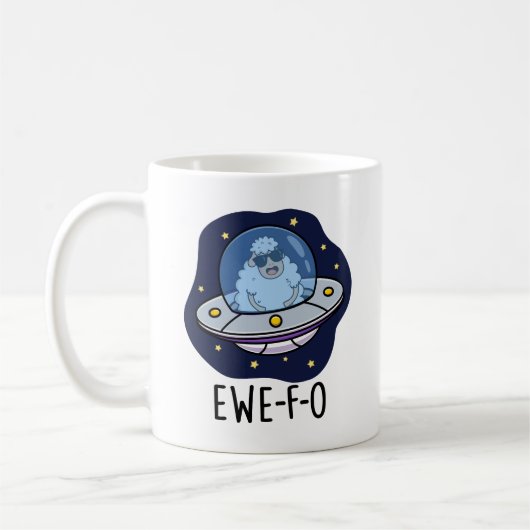 Ewe-F-O UFOおもしろいプン コーヒーマグカップ (左)