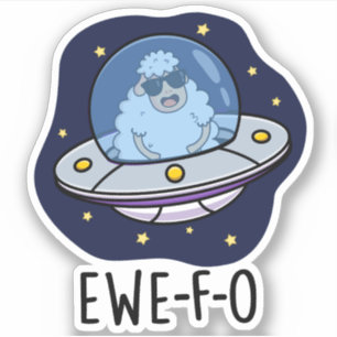 Ewe-F-O UFOおもしろいプン シール