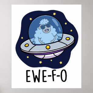 Ewe-F-O UFOおもしろいプン ポスター