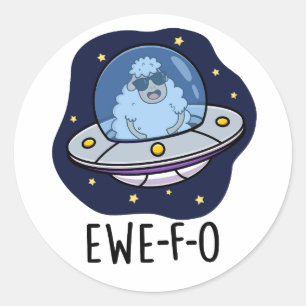 Ewe-F-O UFOおもしろいプン ラウンドシール