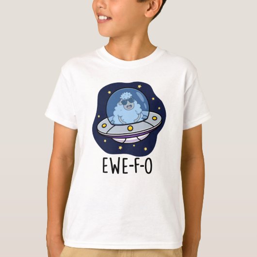 Ewe-F-O UFOおもしろいプン Tシャツ (正面)