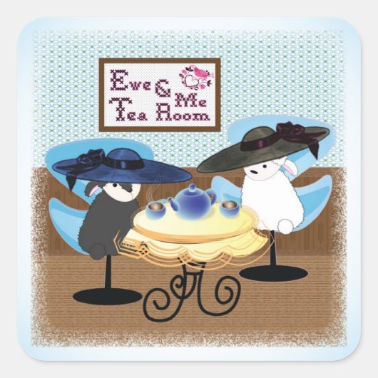 Ewe & Meティールームステッカー スクエアシール (正面)