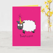 Ewenicorn - Sheep Unicorn おもしろい Greeting Card カード (黄色い花)