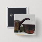 Ewerおよび洗面器(銅) 缶バッジ (正面&裏面)