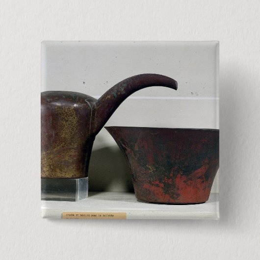 Ewerおよび洗面器(銅) 缶バッジ (正面)