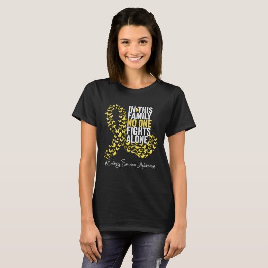 Ewings Sarcoma Awareness Month Yellow Ribbon Tシャツ (正面フル)
