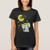 Ewings Sarcoma Awareness Yellow Hippie Sunflower E Tシャツ (正面)