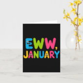 Eww January Funny New Year Saying Cute Boys Girls  カード (黄色い花)