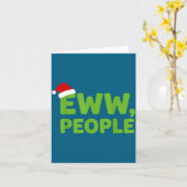 Eww People Santa Hat Funny Christmas Men Women カード (黄色い花)