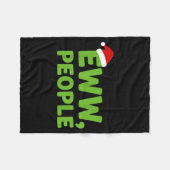 Eww People Santa Hat Funny Christmas Men Women  フリースブランケット (正面(横))
