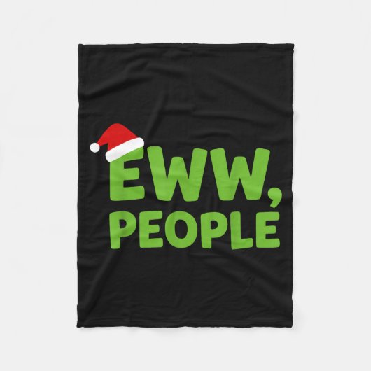 Eww People Santa Hat Funny Christmas Men Women  フリースブランケット (正面)