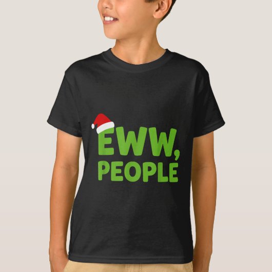 Eww People Santa Hat Funny Christmas Men Women  Tシャツ (正面)