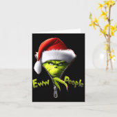 Eww, People Santa Hat Funny Christmas Mens Womens  カード (黄色い花)