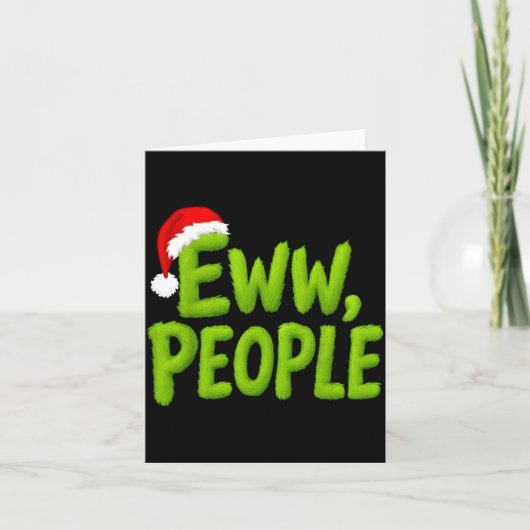 Eww People Santa Hat Funny Christmas Mens Womens K カード (正面)